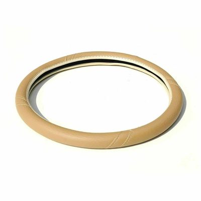 14.5-15.5’’ Steering Wheel Cover Dark Beige Leather Anti-slip Breathable