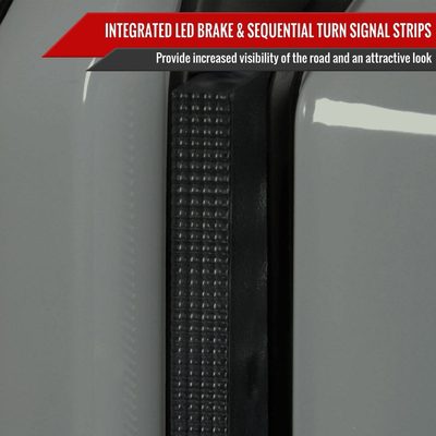2007-2013 Toyota Tundra Sequential White LED Bar Tail Lights Matte Black/Smoke