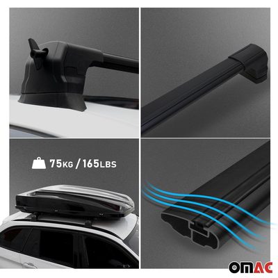 Roof Racks Cross Bar for Mercedes E-Class Sedan 2017-2023 Black Aluminium 2x
