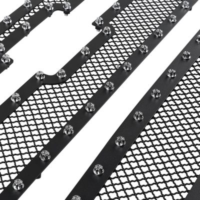 2007-2013 Chevy Silverado 1500/1500HD Rivet Black Steel 3PC Mesh Grille insert