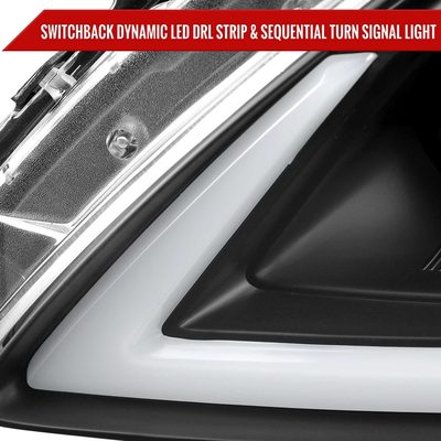 For Infiniti G37 2008-13 / Q60 Coupe 2014-15 LED Projector Headlights Sequential Matte Black Clear Lens Switchback