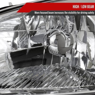 2001-2003 Honda Civic Factory Style Headlights Chrome Housing/Clear Lens