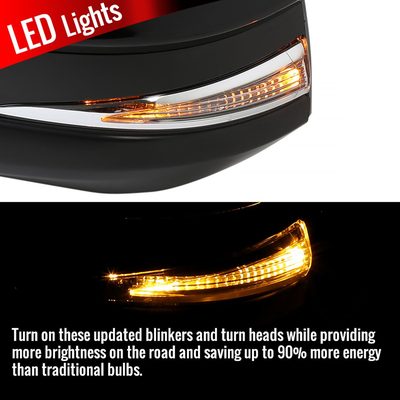 2013-2015 Toyota RAV4 Black 7Pin Heated Side Mirror LED Turn Signal Driver