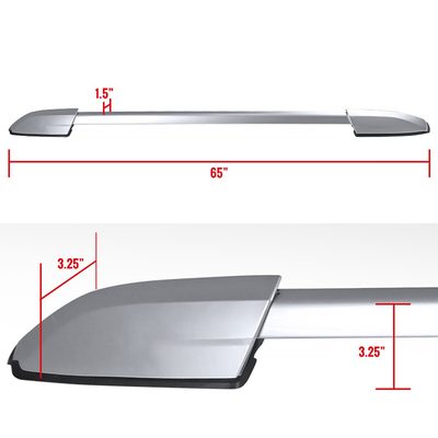 2008-2013 Toyota Highlander Chrome Powder Coated Alu Roof Rack Cross Bars
