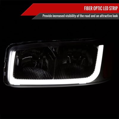 1999-2006 GMC Sierra/ 00-2006 Yukon/Yukon XL LED Tube Factory Headlights Chrome