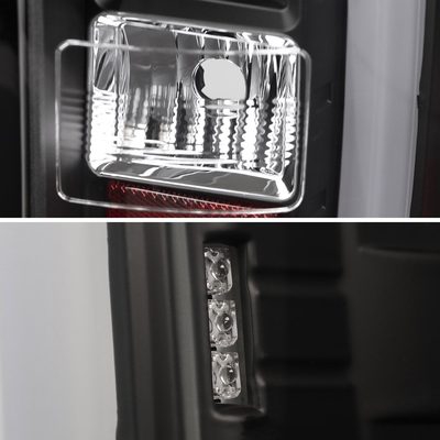 2014-2018 GMC Sierra 1500/2500HD/3500HD V2 LED Tail Lights Matte Black/Clear