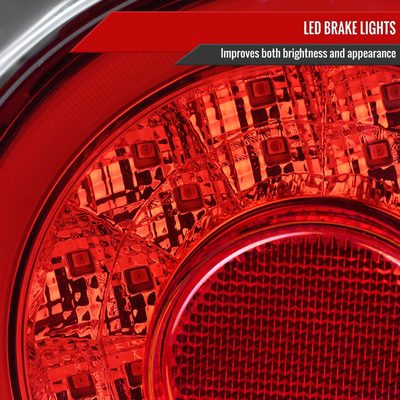1989-1994 Nissan Skyline GT R32 JDM Red LED Tail Lights Chrome/Red Lens