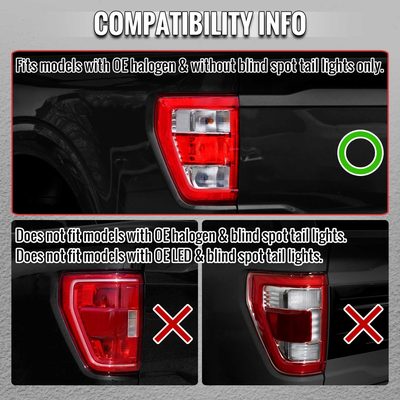 For Ford F-150 2021-2023 Ful LED Tail Light Black Housing Smoked Lens