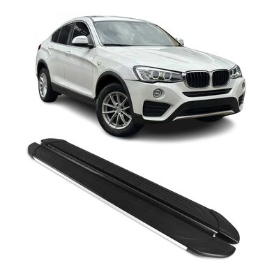 2015-2018 BMW X4 F26 Running Boards Side Steps Silver & Black