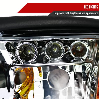 1994-1998 Ford Mustang Dual Halo Projector Headlights Chrome/Clear Lens