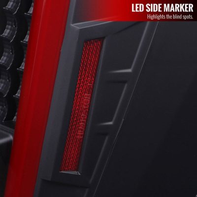 2004-2015 Nissan Titan LED Tail Lights with Red LED Tube Matte Black/Clear