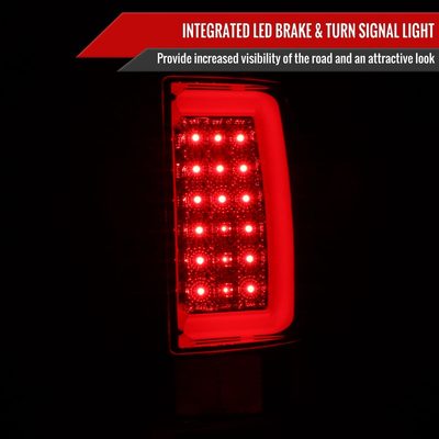 2007-2009 Dodge RAM 1500/2500/3500 LED Tail Lights Chrome/Red Clear Lens