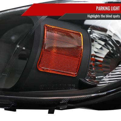 2005-2010 Chevy Cobalt Pontiac Pursuit Factory Crystal Headlights Matt Black
