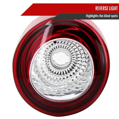 2005-2010 Chevy Cobalt Coupe LED Tail Lights & Trunk Reverse Lights Chrome/Red