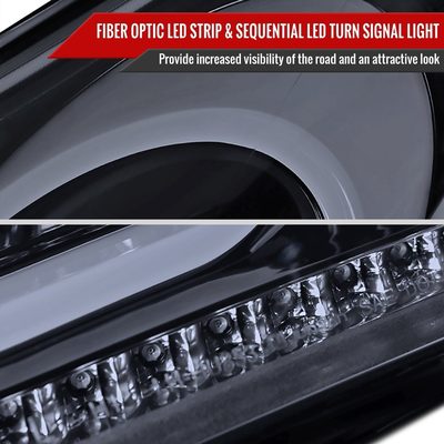 2012-2017 Hyundai Veloster LED Bar Projector Headlights Signal Lights Black