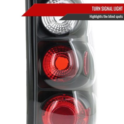 1999-2002 Chevy Silverado/ 1999-2006 GMC Sierra Tail Lights Matte Black/Clear