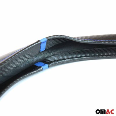 14.5-15.5’’ Steering Wheel Cover Blue Stripe Leather Anti-slip Breathable