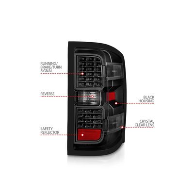 Anzo Black LED Tail Lights 311423