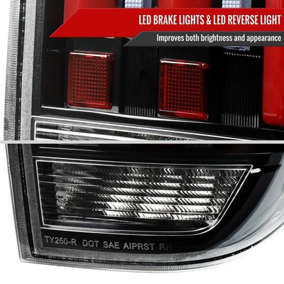 2014-2021 Toyota Tundra Facelift Full LED Tail Lights Turn Signal Jet Black