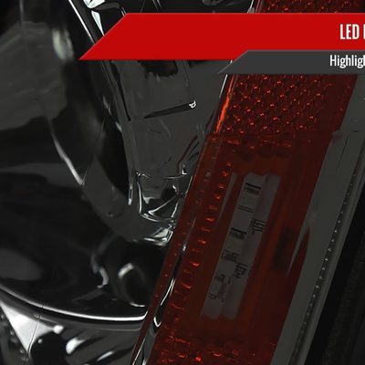 2008-2014 Cadillac CTS SMD LED Light Strip Projector Headlights Chrome/Smoke