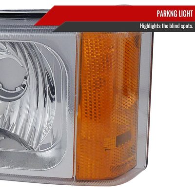 2002-2007 Chevy Silverado/Avalanche Bumper Lights Chrome Housing/Clear Lens