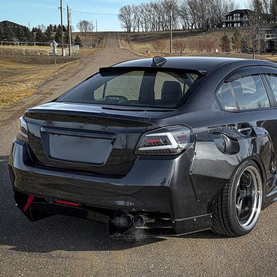 2015-2021 Subaru WRX Sequential White Bar LED Tail Lights Matte Black/Clear