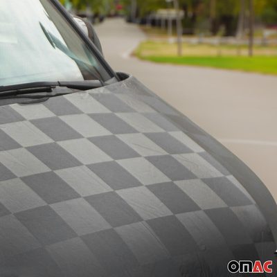 2015-2026 Ford Transit Car Bonnet Mask Hood Bra Black Full Cover Chequered
