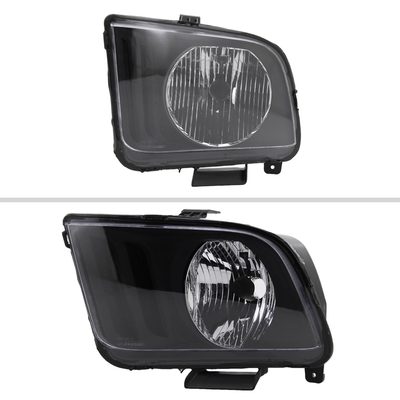 2005-2009 Ford Mustang Factory Style Headlights Matte Black/Clear Lens