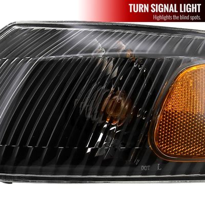 1998-2000 Toyota Corolla Factory Crystal Headlights Corner Lights&Bulbs Black