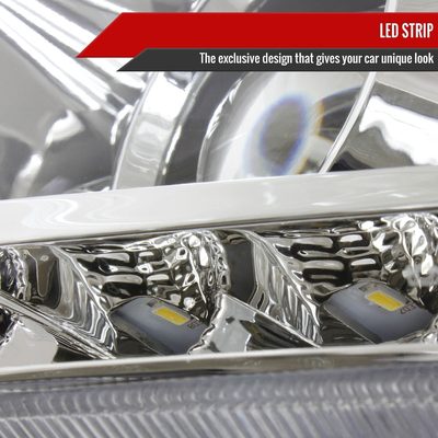 2011-2013 Toyota Highlander Projector Headlights SMD LED Light Strip Chrome