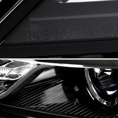 For Chevrolet Impala 2014-2020 Factory Style Projector Headlights Driver Side Jet Black Housing Clear Lens
