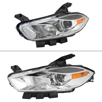 2013-2016 Dodge Dart Factory Headlights w/Projector High/Low Beam Chrome/Clear