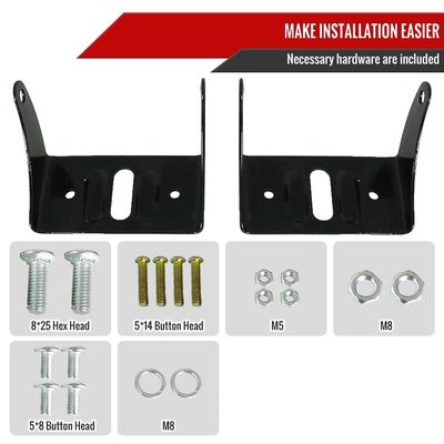 Universal 12V/55W H3 Projector Fog Lights Kit Mounting Brackets Black Metal