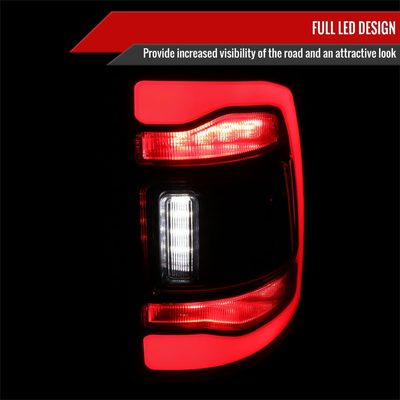 2009-2018 Dodge RAM 1500 2500 3500 LED Bar Tail Lights Matt Black/Red Clear