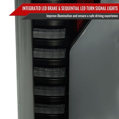 2018-2020 Ford F-150 Turn Signal Animated White LED Bar Tail Light Black/Smoke