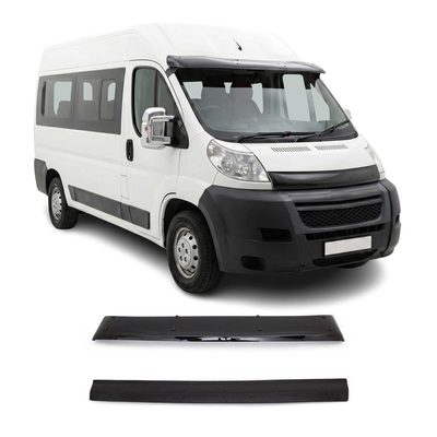 2006-2014 Citroen Jumper Windshield Sun Visor & Bug Shield Hood Deflector Kit 2Pcs Smoke