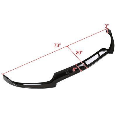 2015-2018 Mercedes Benz W205 C Class Glossy Black 3Pcs Bumper Lip Spoiler