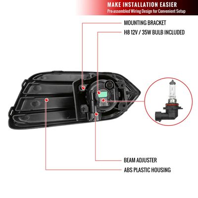 2019-2020 Honda HR-V H8 Fog Lights Kit Chrome Housing/Clear Lens