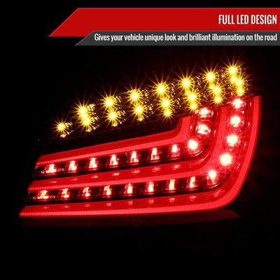 2008-2010 BMW E60 5 Series Sedan LED Tail Lights Jet Black/Clear Lens