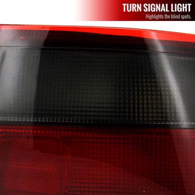 1992-1995 Honda Civic Tail Lights Chrome Housing/Red Smoke Lens