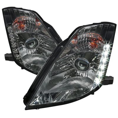 2003-2005 Nissan 350Z Projector Headlights w/ SMD LED Light Strip Chrome/Smoke