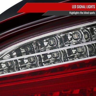 2008-2010 BMW E60 5 Series Sedan LED Tail Lights Chrome Housing/Red Lens