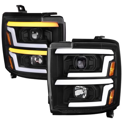 2015-2019 Chevy Silverado 2500HD/3500HD LED Projector Headlights Matte Black