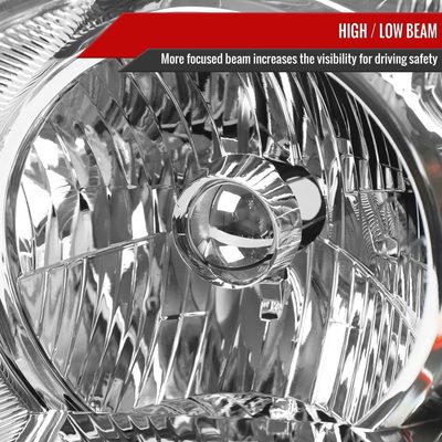 2003-2005 Honda Pilot Factory Style Headlight Chrome Housing/Clear Lens
