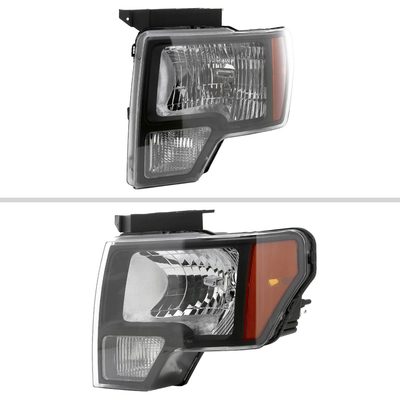 2009-2014 Ford F-150 Factory Style Headlights Matte Black Housing/Clear Lens