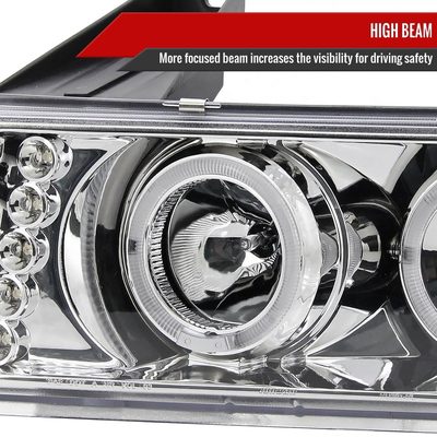 2004-2012 Chevy Colorado/ GMC Canyon Dual Halo Projector Headlights Chrome