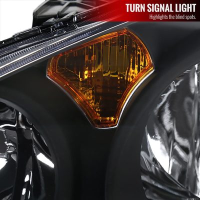 2002-2004 Acura RSX Factory Headlights w/Amber Reflectors Matt Black/Clear