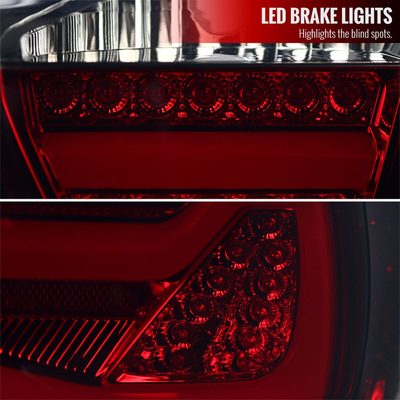 2006-2008 BMW E90 3 Series Sedan LED Tail Lights Chrome/Red Smoke Lens