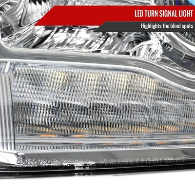 2013-2018 RAM 1500 2500 3500 LED Bar Projector Headlights Chrome/Clear Lens