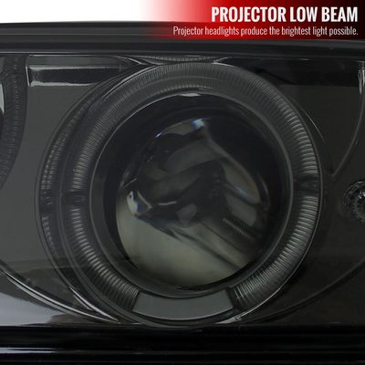 1998-2004 Chevy S10 Dual Halo Projector Headlights Chrome Housing/Smoke Lens